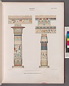 Ilustrații cu două tiprui de coloane din Templul lui Ramses al II-lea, desenate în 1849