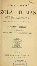 Tolstoï - Zola, Dumas, Maupassant.djvu