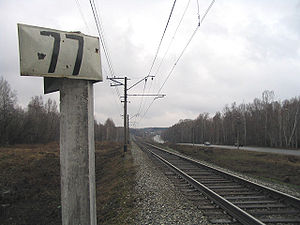 Дорога идёт вдоль Богашёвского шоссе, пригород Томска