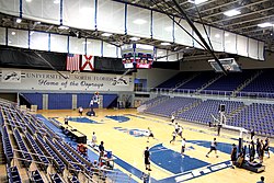 Men's basketball practice at UNF Arena UNF Arena inside.JPG