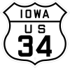 Iowa US 34 shield