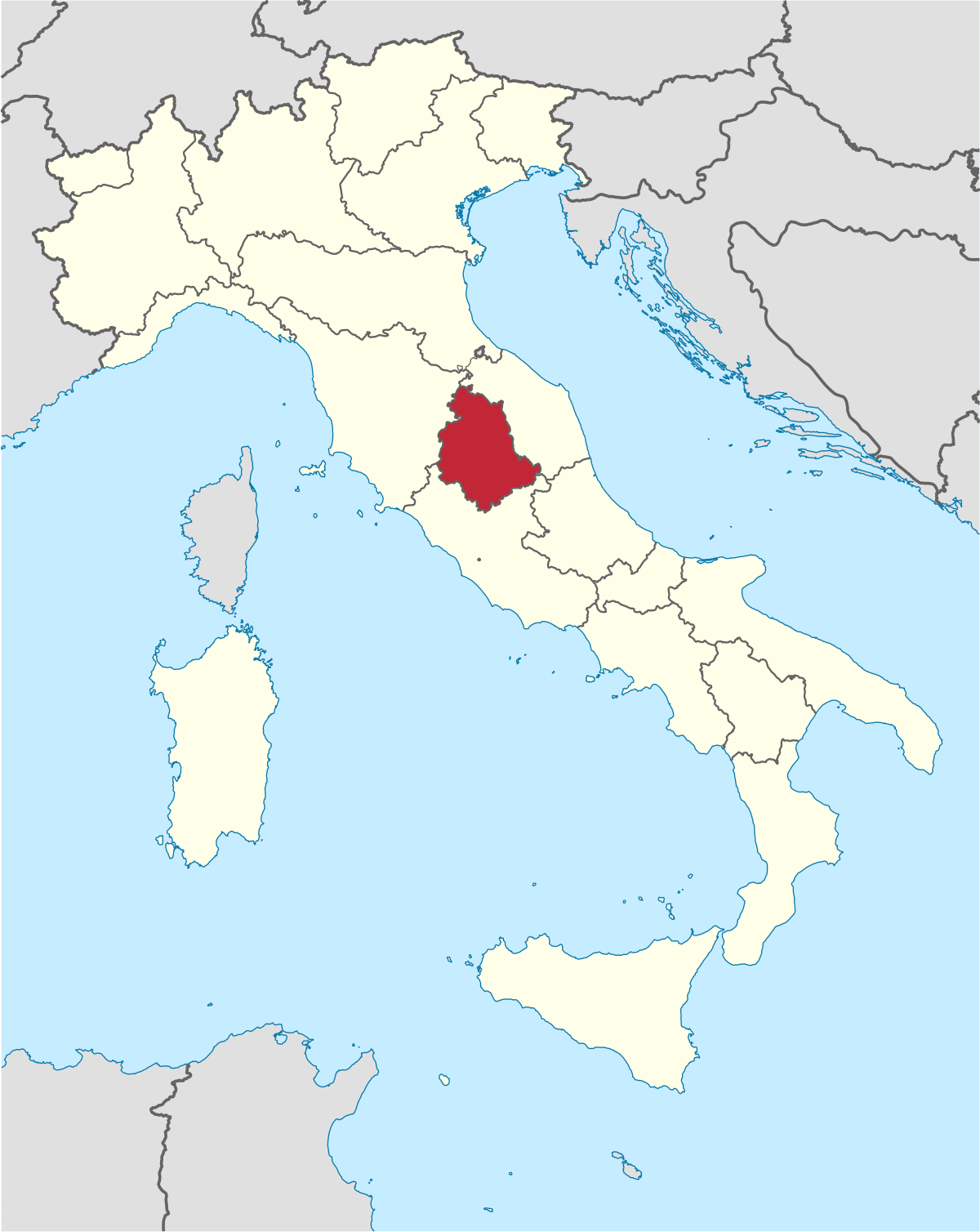 Image result for umbria ON MAP OF ITALY