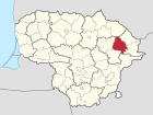 Location map of Utenos rajono savivaldybė