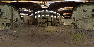 Verlassene Werkshalle 360° Ansicht