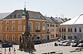 English: View of the Přemysl Otakar Square in Litovel from the Lang's house. Čeština: Pohled na náměstí Přemysla Otakara z Langova domu v Litovli.