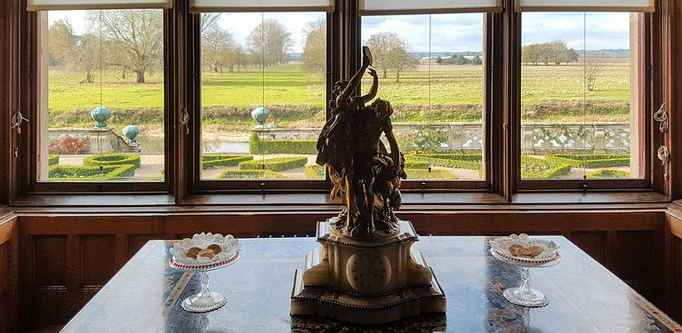 The Warwickshire countryside from a window in Charlecote Park, England