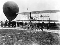 Image 46The Wright Military Flyer aboard a wagon in 1908. (from History of aviation)
