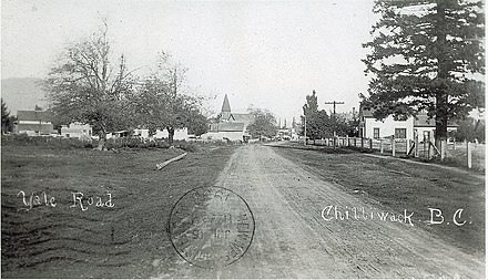 Yale Road Chilliwack c. 1908 at the present-day site of City Hall museum