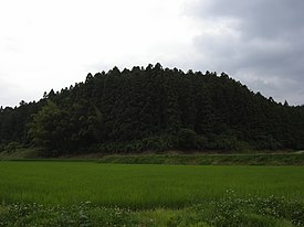 北側より山田城を望む