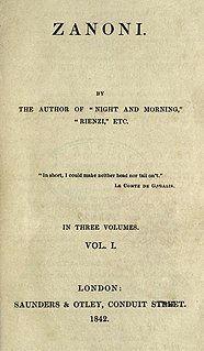 <i>Zanoni</i> 1842 novel by Edward Bulwer-Lytton