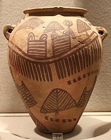 Typical decorated pottery of period II. Agyptisches Museum Leipzig 027 DW.JPG