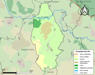 Kleurenkaart met landgebruik.