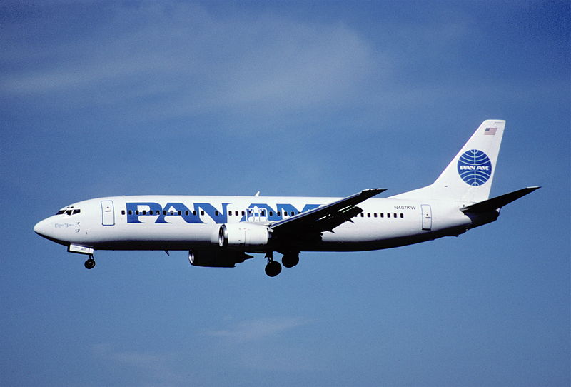 File:11fx - Pan Am - The New Airline Boeing 737-4Q8; N407KW@FLL;30.01.1998 (5288627265).jpg