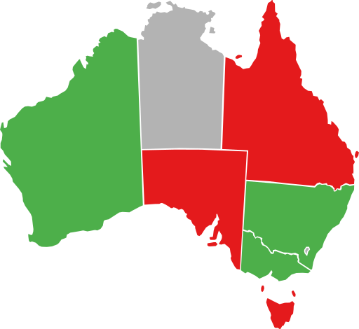 File:1946 Australian Marketing of Primary Products and Industrial Employment referendum - State majorities.svg