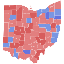 1946 Ohio gubernatorial election results map by county.svg