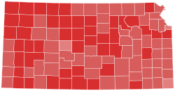 1986 United States Senate election in Kansas results map by county.svg