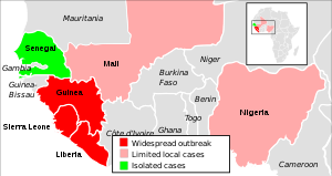 Epidemia wirusa Ebola 2014 w Afryce Zachodniej uproszczony.svg