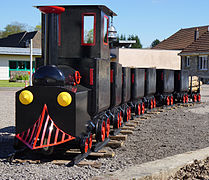 Train de mine reconstitué au centre-ville.