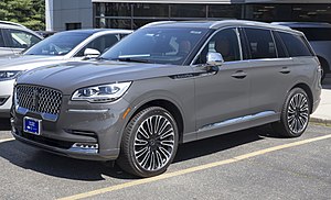 2020 Lincoln Aviator Black Label in Chroma Caviar Dark Grey, front left.jpg