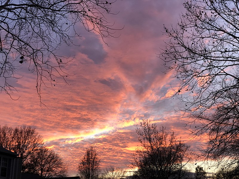 File:2021-12-08 16 53 03 Sunlit clouds just after sunset in the Franklin Farm section of Oak Hill, Fairfax County, Virginia.jpg