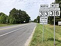 File:2022-06-22 10 36 28 View north along Maryland State Route 313 and west along Maryland State Route 318 (Federalsburg Highway) just east of Reliance Road in Federalsburg, Caroline County, Maryland.jpg