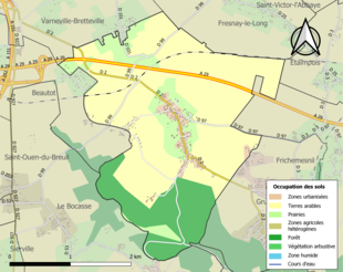 Kolorowa mapa przedstawiająca użytkowanie gruntów.