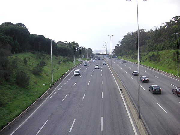 A5 (Lisbon-Cascais) motorway, inaugurated in 1944 as the first motorway in Portugal