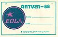 Porpersona ŝildo de partoprenanto de ARTVER-88 de 1988 jaro en urbo Volgogrado (EoLA-1)