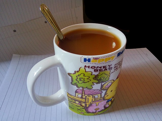 A mug of kopi brewed from Tenom-grown ground coffee beans