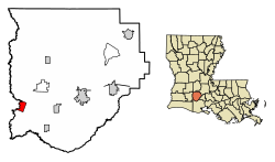 Acadia Parish Louisiana Incorporated and Unincorporated areas Mermentau Highlighted.svg