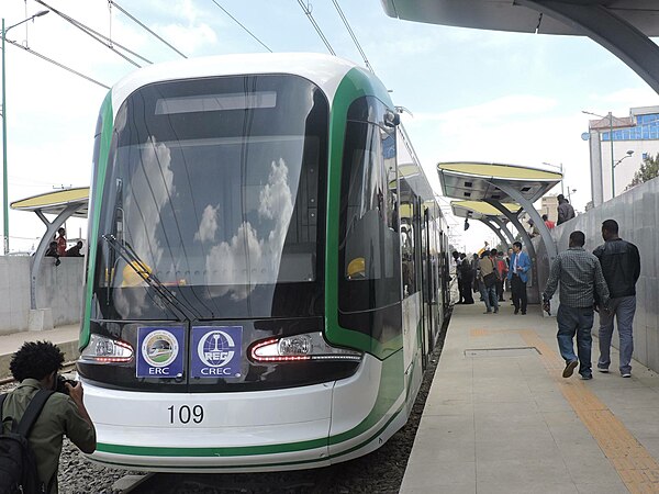 Image: Addis Ababa Light Rail vehicle, March 2015