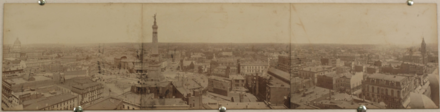 Aerial view of Monument Circle, ca. 1895