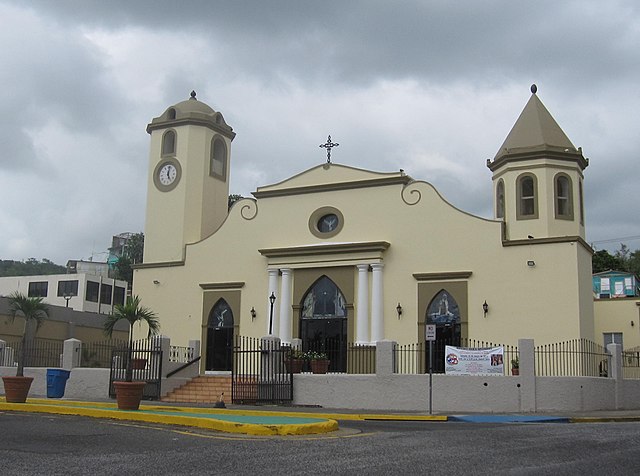 Catholic church in Aguadilla Central plaza