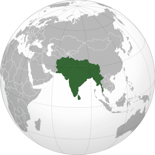 A map of the concept of Akhand Bharat, depicting Afghanistan, Bangladesh, Bhutan, India, Maldives, Myanmar, Nepal, Pakistan and Sri Lanka[1]