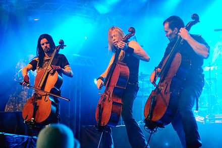 Apocalyptica at the 2009 Ilosaarirock festival.