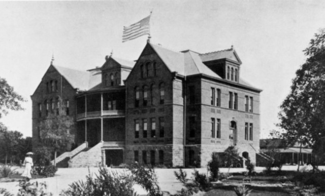 Old Main on the Arizona Territorial Normal School (future Arizona State University) campus, c. 1890