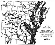 Map of the flood of 1927 in Arkansas