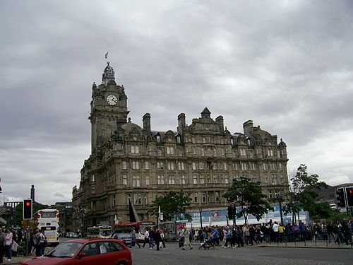 The Balmoral Hotel, originally called the North British Hotel, on Princes Street above Waverley Station.