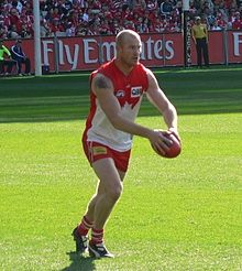 Barry Hall is the first player to have kicked a goal after the siren to win on two occasions. Hall achieved the feat for St Kilda against Hawthorn in round 21, 2001--incidentally, his last game for the club--before repeating his heroics for Sydney in its round 3, 2005 clash against the Brisbane Lions. Barry hall.jpg