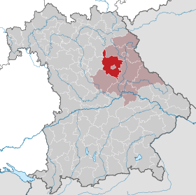 Landkreis Amberg-Sulzbachs läge i Bayern