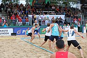 Deutsch: Beachhandball Europameisterschaften 2019 (Beach handball Euro); Tag 6: 7. Juli 2019 – Männerfinale, Dänemark-Norwegen 2:0 (25:18, 19:16) English: Beach handball Euro; Day 6: 7 July 2019 – Men's Final – Denmark-Norway 2:0 (25:18, 19:16)