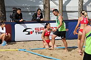 Deutsch: Beachhandball Europameisterschaften 2019 (Beach handball Euro); Tag 2: 3. Juli 2019 – Frauen, Vorrunde Gruppe A, Türkei-Norwegen 0:2 (17:22, 12:20) English: Beach handball Euro; Day 2: 3 July 2019 – Women Preliminary Round Group A – Turkey-Norway 0:2 (17:22, 12:20)