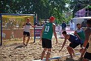 Deutsch: Beachhandball bei den Olympischen Jugendspielen 2018; Tag 7, 13. Oktober 2018; Jungen, Halbfinale – Argentinien-Portugal 1:2 English: Beach handball at the 2018 Summer Youth Olympics at 13 October 2018 – Boys Semifinal – Argentina-Portugal 1:2