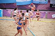 Deutsch: Beachhandball bei den Olympischen Jugendspielen 2018; Tag 5, 10. November 2018; Mädchen, Hauptrunde - Kroatien-Niederlande 1:2 English: Beach handball at the 2018 Summer Youth Olympics at 11 October 2018 – Girls Main Round – Croatia-Netherlands 1:2