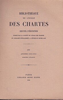 Bibliothèque de l'École des chartes - tome CVI (années 1945-1946).jpg