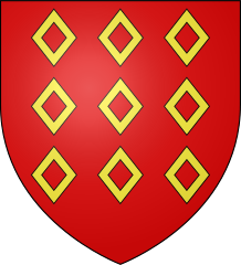 9 mascles—Gules, nine mascles or—Rohan family of France