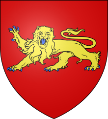 The coat of arms of the Laval; their motto was Eadem mensura (of same measure) Blason ville fr Laval (Mayenne).svg