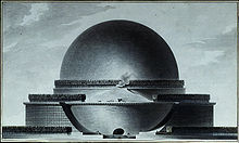 A project of the Isaac Newton's cenotaph (Etienne-Louis Boullee, 1784) Boullee - Cenotaphe a Newton - elevation.jpg