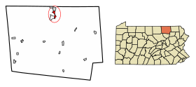 Bradford County Pennsylvania Incorporated and Unincorporated areas Athens Highlighted.svg