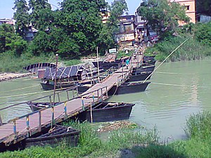 A Bridge on the Boat in Ghatal town Bridge on Boat.jpg